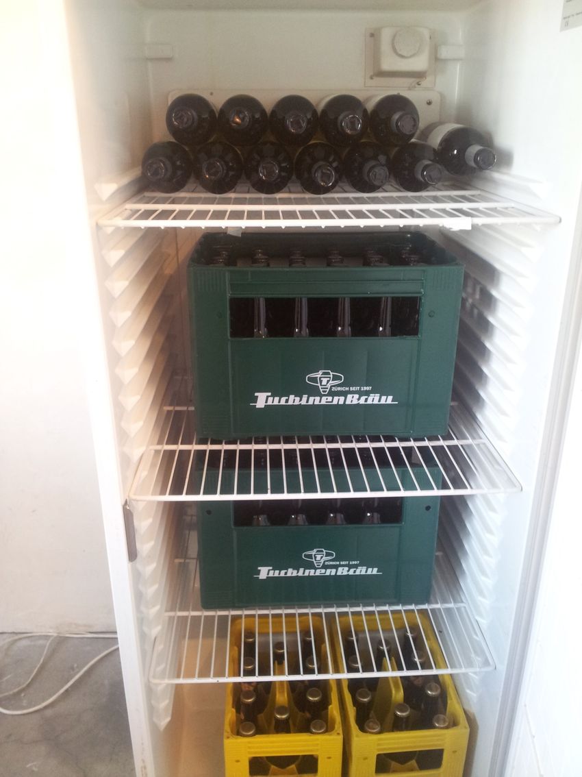 Beer in a fridge